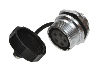 Socket; WF20K5ZM1; 5 ways; solder; 2,0mm2; for panel; 20mm; IP67; 10A; 500V; Weipu; RoHS