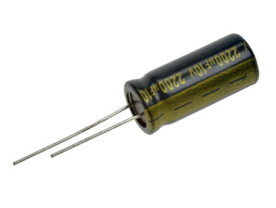 Kondensator; niskoimpedancyjny; elektrolityczny; 2200uF; 10V; WLR222M1AG24R; fi 10x24mm; 5mm; przewlekany (THT); luzem; Jamicon; RoHS