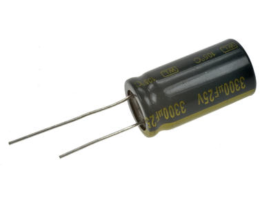 Kondensator; elektrolityczny; niskoimpedancyjny; 3300uF; 25V; WLR332M1EKDBR; fi 16x31,5mm; 7,5mm; przewlekany (THT); luzem; Jamicon; RoHS