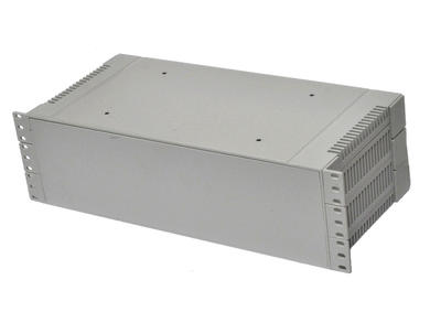 Enclosure; Rack 19"; G17083UG; ABS; 431mm; 203mm; 129mm; 3U; light gray; venting holes; RoHS; Gainta; no gasket; stainless steel screws