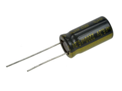 Kondensator; elektrolityczny; niskoimpedancyjny; 2200uF; 6,3V; WLR222M0JG20R; fi 10x20mm; 5mm; przewlekany (THT); luzem; Jamicon; RoHS
