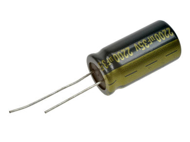 Kondensator; elektrolityczny; niskoimpedancyjny; 2200uF; 35V; WLR222M1VKDBM; fi 16x31,5mm; 7,5mm; przewlekany (THT); luzem; Jamicon; RoHS