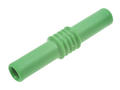 Connecting plug; Amass; 26.410.4; (F/F) 2x banana socket 4mm; green; 42mm; 19A; 60V; nickel plated brass; PVC; RoHS
