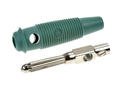 Banana plug; 4mm; BUELA-20 930726104; green; 60mm; pluggable (4mm banana socket); screwed; 16A; 60V; nickel plated brass; PVC; Hirschmann; RoHS