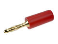 Banana plug; 2mm; 25.203.1; red; 26,5mm; solder; 10A; 60V; gold plated brass; PE; Amass; RoHS