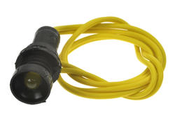 Kontrolka; KLP5Y/230V; 10mm; podświetlenie LED 230V; żółty; z przewodem; czarny; IP20; LED 5mm; 27mm; Elprod; RoHS