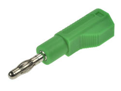 Wtyk bananowy; 4mm; 25.452.4; zielony; 54mm; lutowany; wtykany (gniazdo bananowe 4mm); 32A; 60V; mosiądz niklowany; PA; Amass; RoHS