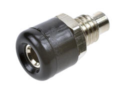 Banana socket; 2,5mm; 24.107.2; black; solder; 15mm; 10A; 60V; nickel plated brass; ABS; Amass; RoHS