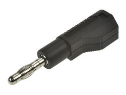 Banana plug; 4mm; 25.452.2; black; 54mm; pluggable (4mm banana socket); solder; 32A; 60V; nickel plated brass; PA; Amass; RoHS