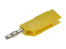 Banana plug; 4mm; 25.403.3; yellow; 53mm; screwed; pluggable (4mm banana socket); 32A; 60V; nickel plated brass; PE; Amass; RoHS