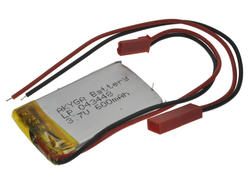 Akumulator; Li-Po; 403448; 3,7V; 600mAh; 4x34x48mm; Zabezpieczenie PCM; konektor+ gniazdo 2,54*2piny; AKYGA