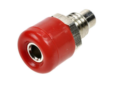 Banana socket; 2,5mm; 24.107.1; red; solder; 15mm; 10A; 60V; nickel plated brass; ABS; Amass; RoHS