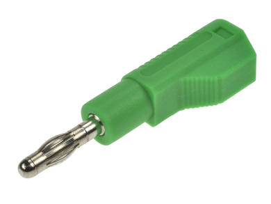 Wtyk bananowy; 4mm; 25.452.4; zielony; 54mm; lutowany; wtykany (gniazdo bananowe 4mm); 32A; 60V; mosiądz niklowany; PA; Amass; RoHS
