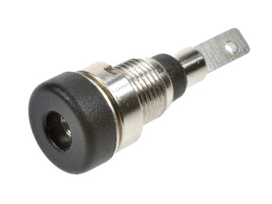 Banana socket; 2mm; 24.103.2; black; 2,8mm connector; 23mm; 10A; 60V; nickel plated brass; PA; Amass; RoHS; 2.005.B