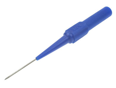 Test probe; 20.161.5; blue; 0,7mm; pluggable (4mm banana socket); 1A; 30V; 73m; stainless steel; PA; Amass; RoHS