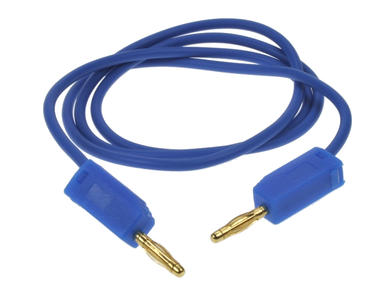 Test lead; 22.050.050.5; 2x banana plug; 2mm; 0,5m; PVC; 0,5mm2; blue; 10A; 60V; gold plated brass; Amass; 3.105