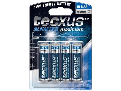Battery; alkaline; LR06 AA; 1,5V; blister; fi 14,5x50,5mm; TECXUS; R6 AA