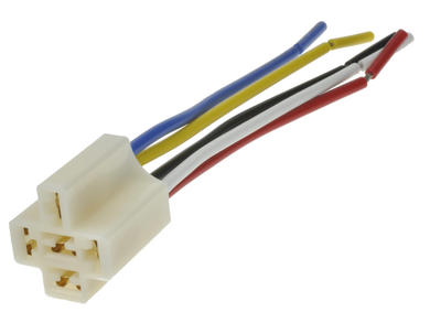 Relay socket; ACRS01-Y; with cable; white; without connecting bracket; Aiks; RoHS; NVF4
