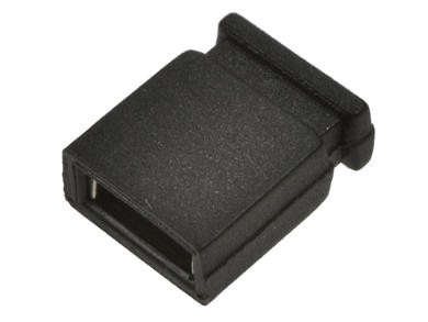 Jumper; pin; Jumper-B; 2,54mm; black; 1x2; straight; closed; 6mm; 0/0mm; snap; tinned; RoHS