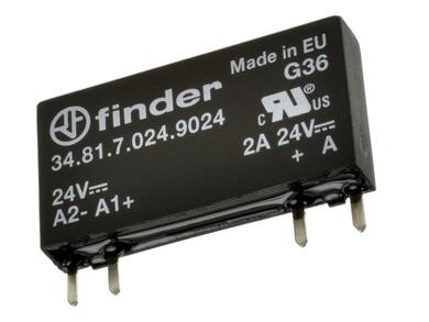 Relay; SSR; 34.81.7.024.9024; 7mA; 24V; DC; 2A; 16÷30V; DC; PCB trough hole; for socket; SPST NO; Finder; RoHS