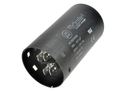 Capacitor; motor; 4.12.80.3.424 189uF-227uF; 200uF; 250V AC; fi 45,5x84mm; 6,3mm connectors; screw without nut; Ducati; RoHS