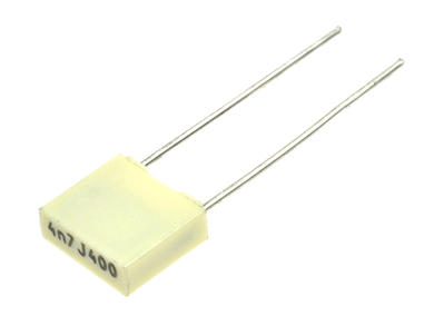 Kondensator; poliestrowy; MKT; 4,7nF; 400V; MKT; R82MC1470DQ50J; 5%; 2,5x6,5x7,2mm; 5mm; luzem; -55...+105°C; Kemet; RoHS