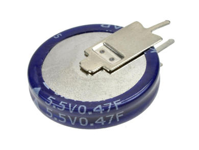 Capacitor; gold cap; electrolytic; 0,47F; 5,5V; SE-5R5-D474VYV; 20%; 4,7x12,3; 4,5mm; through-hole (THT); vertical; -25...+70°C; 22mOhm; 1000h; Kamcap; RoHS