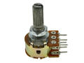 Potentiometer; shaft; single turn; stereo; WH148-1B-2 20V B2,2K; 2x2,2kohm; linear; 20%; 0,125W; axis diam.6,00mm; 20mm; metal; knurled; 300°; carbon film; through-hole (THT); Spike; RoHS