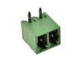 Terminal block; EDR-3.81-02P; 2 ways; R=3,81mm; 7mm; 8A; 300V; through hole; angled 90°; closed; green; KLS; RoHS; STL1550