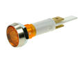 Kontrolka; TBF010 SC15/A amber; 10mm; podświetlenie neonówka 250V; żółto-pomarańczowy; konektory 6,3x0,8mm; srebrny; IP67; 51mm; RoHS