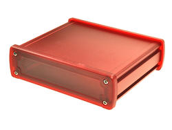 Obudowa; uniwersalna; ALUG706RD120-IR; aluminium; 146,6mm; 129mm; 41,6mm; czerwony; zaślepki poliwęglanowe transparentne czerwone; Gainta; RoHS
