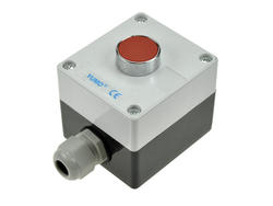 Switch; push button; LAY5-BP111; ON-(OFF); red; no backlight; screw; 2 positions; 5A; 250V AC; 22mm; YUMO