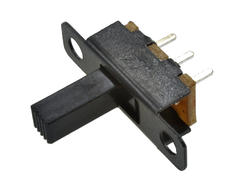 Przełącznik; suwakowy; SS12F13-GBR6; ON-ON; do lutowania; R=3,0mm; 2 pozycje; 1 tor; 19,8mm; 5,8mm; 5,1mm; 8mm; 0,1A; 24V DC; możliwość przykręcenia