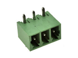 Terminal block; EDR-3.81-03P; 3 ways; R=3,81mm; 7mm; 8A; 300V; through hole; angled 90°; closed; green; KLS; RoHS; STL1550