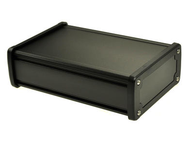 Enclosure; multipurpose; ALUG705BK160-BK; aluminum; 115,1mm; 169mm; 51,6mm; black; black polycarbonate ends; Gainta; RoHS