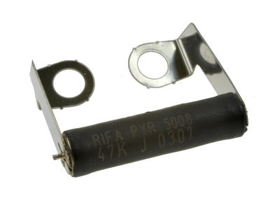 Resistor; wire-wound; R10W5%47K; screw; screw with a nut; 10W; 47kohm; 5%; diam.9,5x46mm; axial; PYR5008-47; Kemet; RoHS