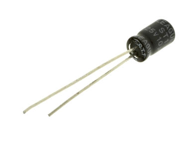 Capacitor; electrolytic; 10uF; 25V; ST1; ST11E100M0407F; diam.4x7mm; 2,5mm; through-hole (THT); tape; Leaguer; RoHS