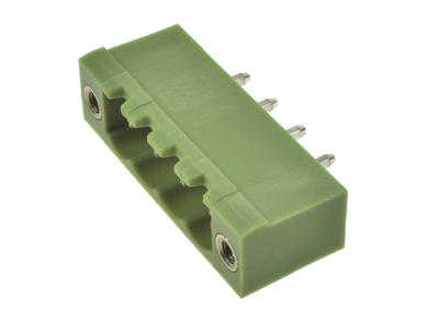 Terminal block; XY2500V-DS-04P; 4 ways; R=5,08mm; 8,4mm; 12A; 300V; through hole; straight; bolted; green; Xinya; RoHS