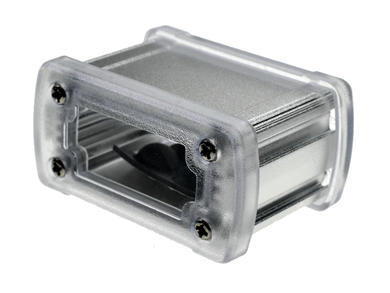 Enclosure; multipurpose; ALUG702SR040-C; aluminum; 68,7mm; 49mm; 35,2mm; silver; clear polycarbonate ends; Gainta; RoHS