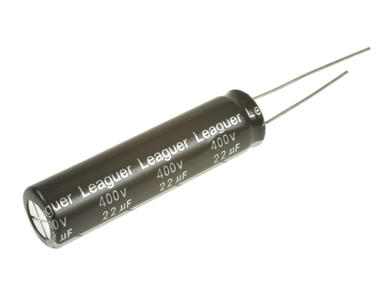 Capacitor; electrolytic; 22uF; 400V; RTXZ; RTXZ2G220M1040; diam.10x40mm; 5mm; through-hole (THT); bulk; Leaguer; RoHS