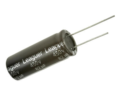 Capacitor; electrolytic; 82uF; 450V; RTXZ; RTXZ2W820M1640; fi 16x40mm; 7,5mm; through-hole (THT); bulk; Leaguer; RoHS