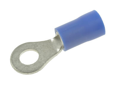 Cord end terminal; M4; ring; insulated; KOIM4B; blue; straight; for cable; 1,5÷2,5mm2; tinned; crimped