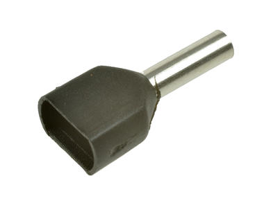 Cord end terminal; 8mm; double ferrule; insulated; KRID15/8; black; straight; for cable; 1,5mm2; crimped; 1 way