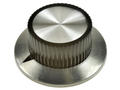 Knob; 3019 bez skali; 6mm; gray; black; fi 36/24mm; 14,5mm; aluminium; plastic; screw fastening