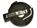 Battery holder; CR2032; 1xCR2032; 2 pins; for PCB horizontal; battery clip; container; black; 2032