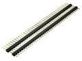 Pin header; pin; PLS40S-19,4; 2,54mm; black; 1x40; straight; double deck; 10,4mm; 3/6mm; through hole; gold plated; RoHS