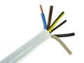 Wire; mains; H05VV-F (OWYo); 5x0,75mm2; stranded; Cu; white; round; PVC; 300/500V; Elektrokabel; RoHS