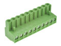 Terminal block; AK950/10-5; 10 ways; R=5,00mm; 17,3mm; 15A; 300V; for cable; angled 90°; square hole; slot screw; screw; vertical; 2,5mm2; green; PTR Messtechnik; RoHS