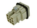 Plug; Han D; 09360083001; 8 ways; 3A; polycarbonate; straight; crimped; 10A; 50V; grey; IP65; Harting; RoHS