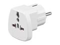 Adapter wtyk / gniazdo; zasilające AC; CEE 7/7-GLOBAL; ADAP-CEE7/7-W; proste; wciskane; 13A; 230V; Goobay; RoHS